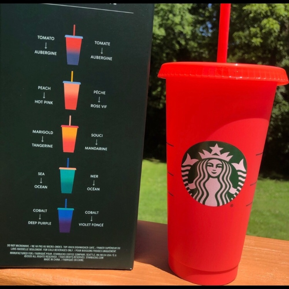 Starbucks 2020 Bright Red Color Changing Cups ☀️